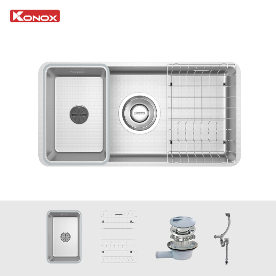 Chậu rửa bát Konox 1 hố chống xước Dekor 800SU Chính Hãng Giá Tốt - Ảnh 5