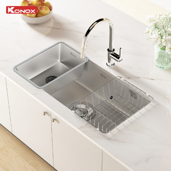 Chậu rửa bát Konox 1 hố chống xước Dekor 800SU Chính Hãng Giá Tốt - Ảnh 4