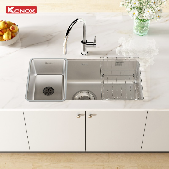 Chậu rửa bát Konox 1 hố chống xước Dekor 800SU Chính Hãng Giá Tốt - Ảnh 3