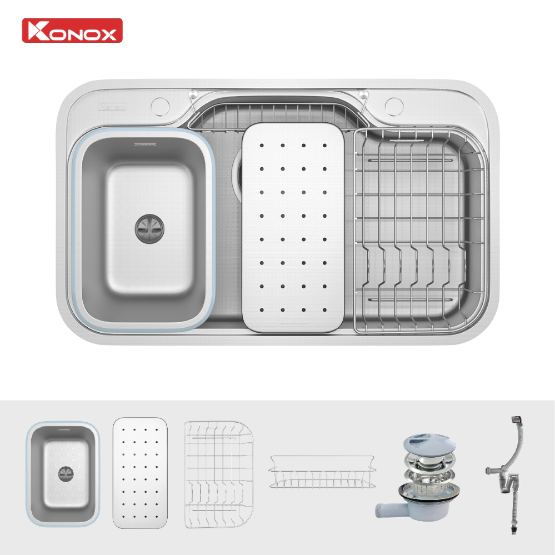 Chậu rửa bát Konox chống xước Workstation Sink Dekor 8048SU Chính Hãng Giá Tốt - Ảnh 10