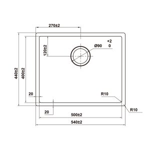 Chậu bếp Inox Hafele R10 HS25-SSN1S-540
