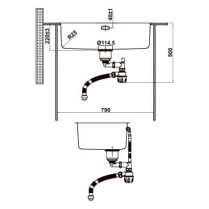 Chậu bếp Inox Hafele R25 HS25-SSN1S-760