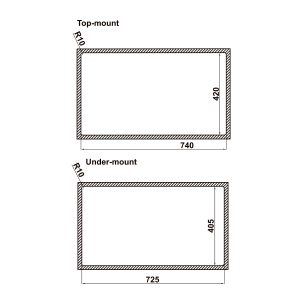 Chậu bếp Inox Hafele R25 HS25-SSN1S-760