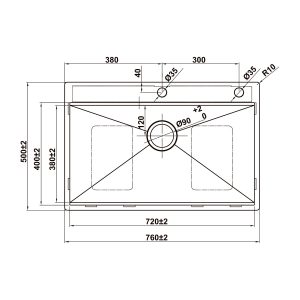 Chậu bếp Inox Hafele WS R10 HS25-SSN1S-7650