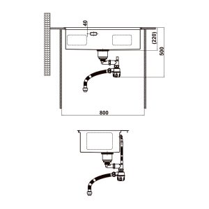 Chậu bếp Inox Hafele WS R10 HS25-SSN1S-7650