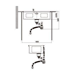 Chậu bếp Inox Hafele WS R10 HS25-SSN1S-7644