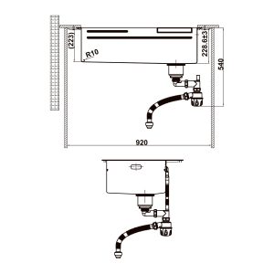 Chậu bếp Inox Hafele WF R10 HS25-SSN1S-8052