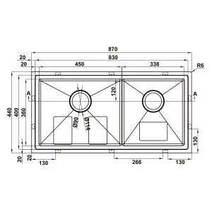 Chậu Inox Hafele - WS R10 HS25-SSN2S-8744