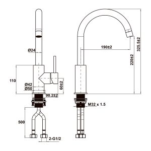 Vòi bếp Hafele HT25-SH1F220