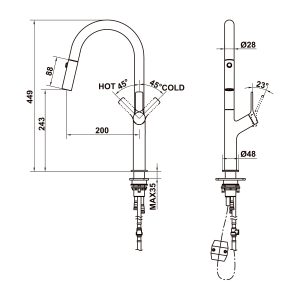 Vòi bếp Hafele LUX-P HT25-SH1F449