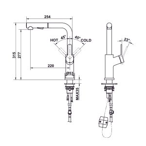 Vòi bếp Hafele LUX-P HT25-SH1P315