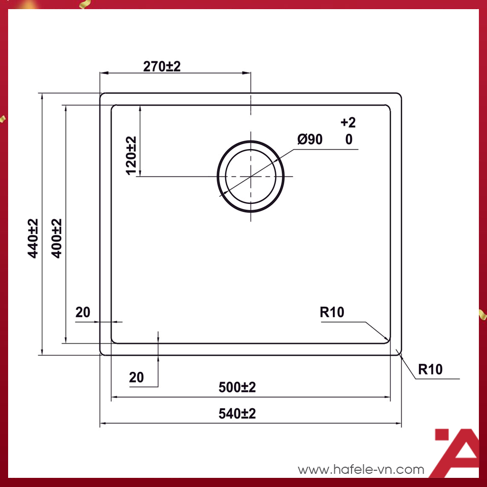 Chậu bếp Inox Hafele HS25-SSN1S-540 - Ảnh 3