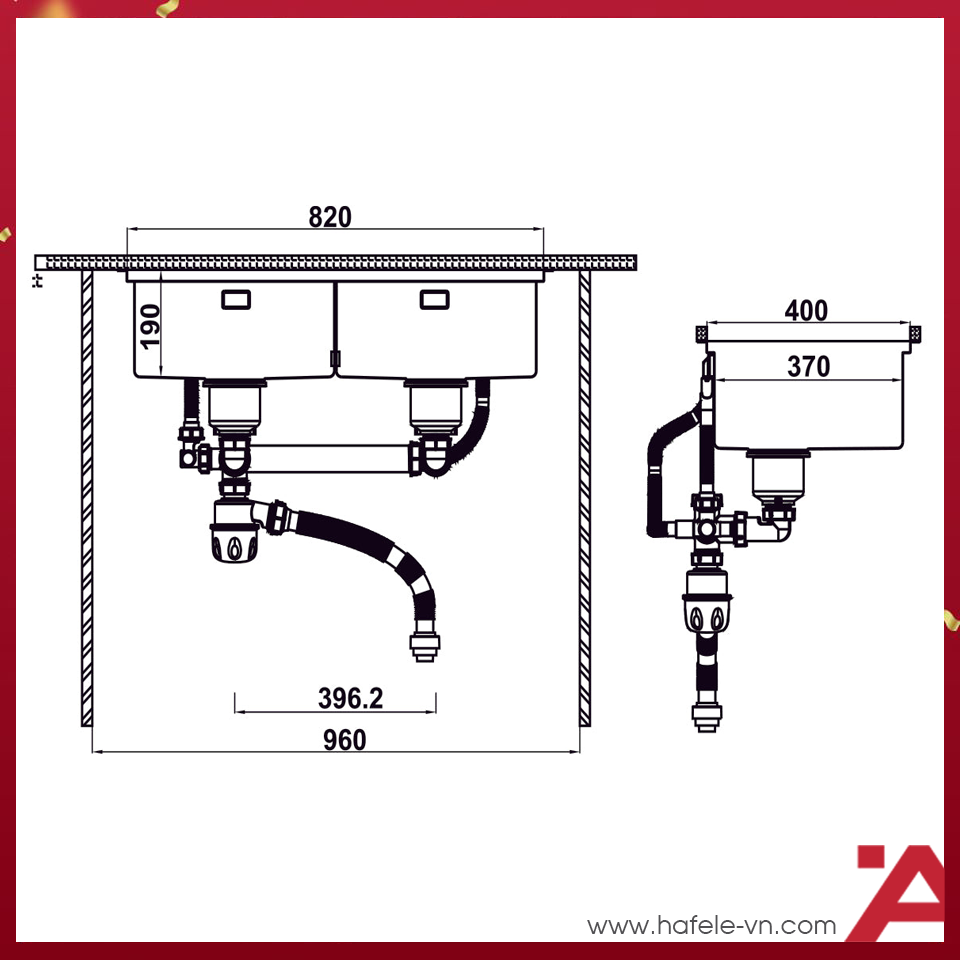 Chậu Inox Hafele HS25-SSN2S-8644 - Ảnh 2