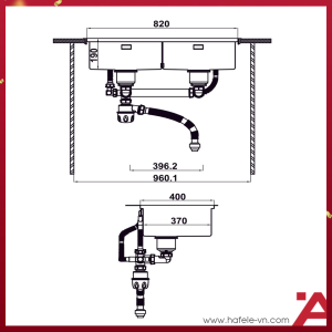 Chậu Inox Hafele HS25-SSN2S-8650