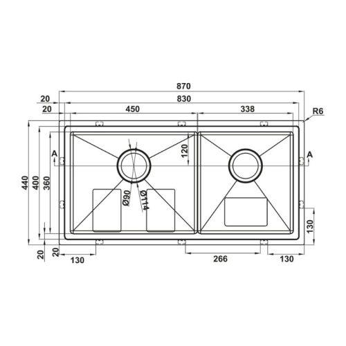 Chậu Inox Hafele HS25-SSN2S-8744 - Ảnh 2