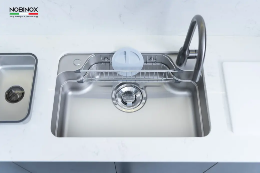 Chậu rửa bát 1 Hố Nobinox ARVO B275 - Kèm vòi rút - BH hãng - Ảnh 3