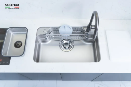 Chậu rửa bát 1 Hố Nobinox ARVO B275 - Kèm vòi rút - BH hãng - Ảnh 13