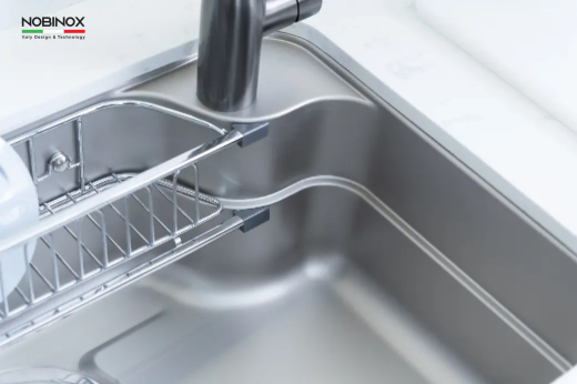 Chậu rửa bát 1 Hố Nobinox ARVO B275 - Kèm vòi rút - BH hãng - Ảnh 7