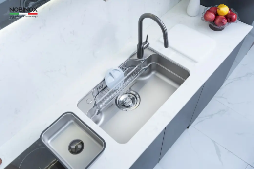Chậu rửa bát 1 Hố Nobinox ARVO B275 - Kèm vòi rút - BH hãng - Ảnh 8