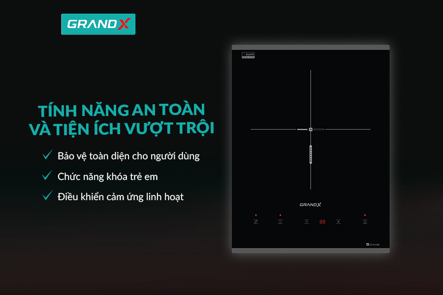 BẾP TỪ ĐƠN LẮP ÂM GRANDX GX IH188 Chính hãng - Ảnh 3