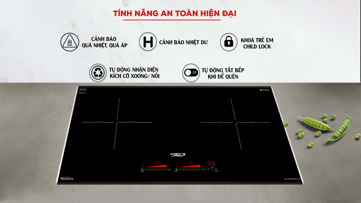 Tính năng an toàn trên bếp từ EH-DIH888 Plus