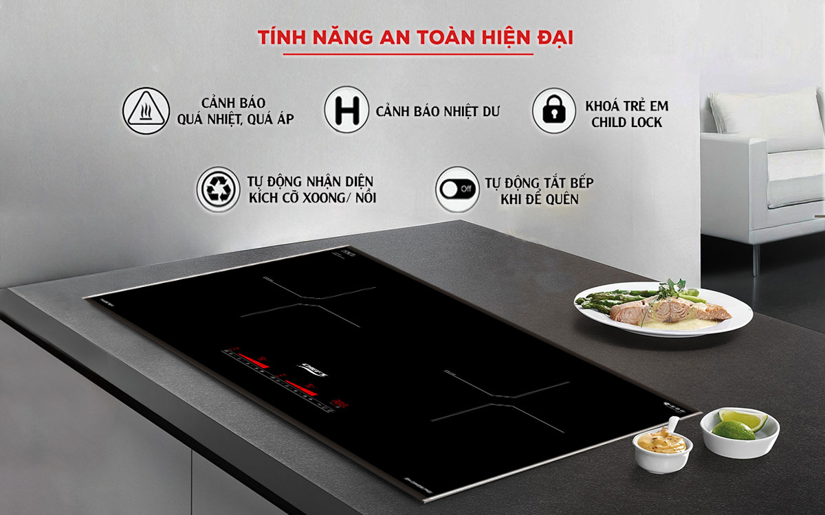 Tính năng an toàn trên bếp từ Chef's EH-DIH898 PRO