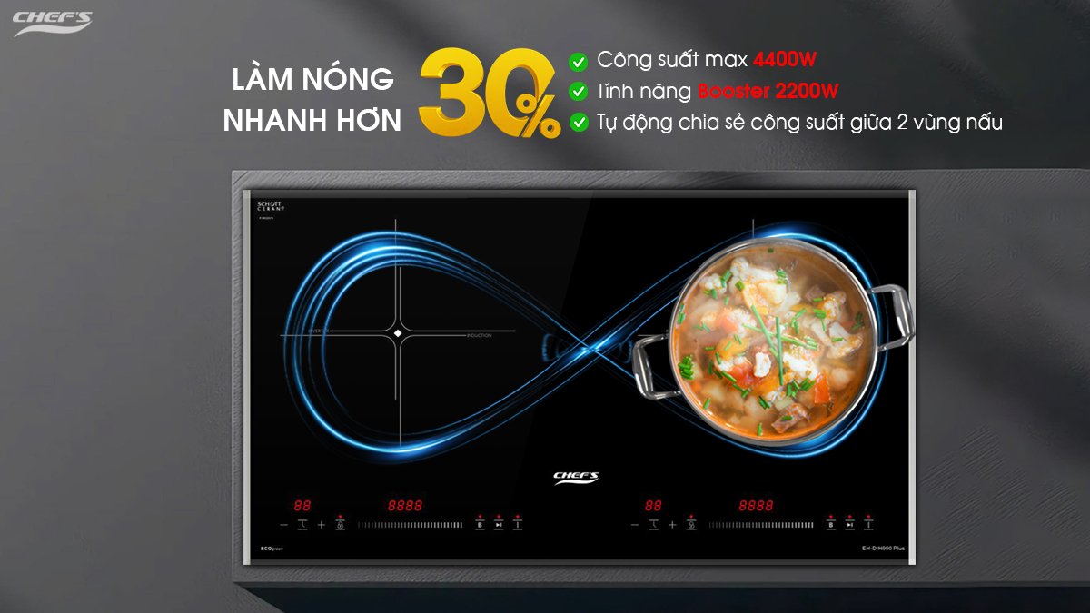 Công suất, Booster bếp từ EH-DIH990PLUS