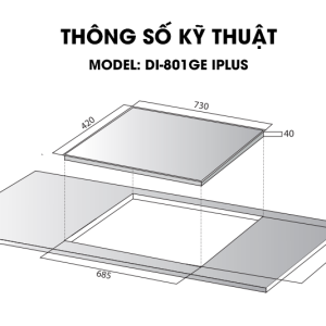 Bếp từ Köcher DI-801GE IPlus kính Schott Ceran Germany – chi tiết mặt kính – Hà Nội
