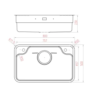 Chậu Rửa Bát 1 Hố NOBINOX ARVO B180 | LuxeHouse