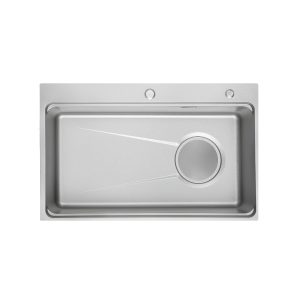 Chậu rửa bát inox GrandX GX7650SV VOLCANO 1 hố – bề mặt dập vân Volcano, xả tự động