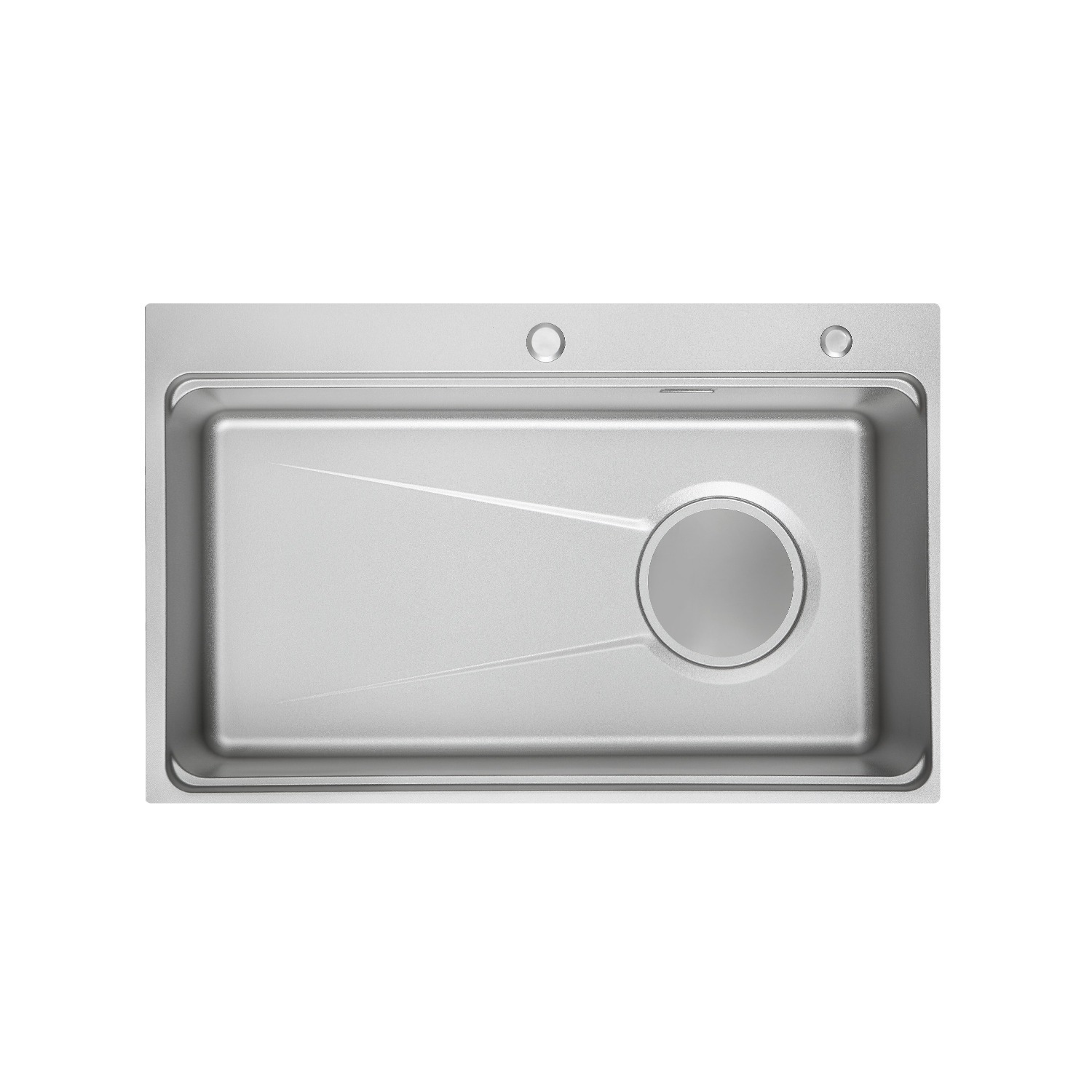 Chậu rửa bát inox GrandX GX7650SV VOLCANO 1 hố – bề mặt dập vân Volcano, xả tự động