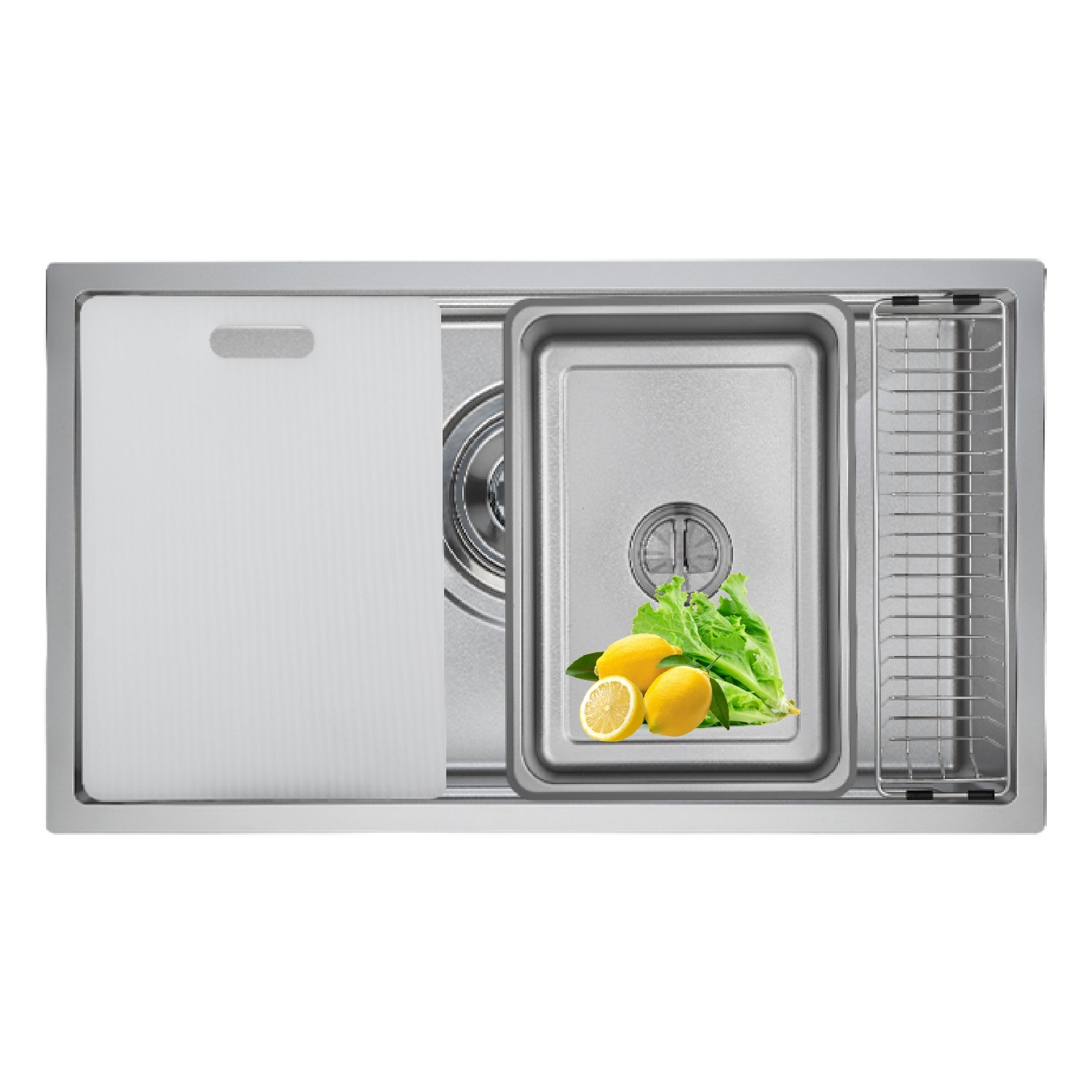 Chậu rửa bát inox GrandX GX7845JP HIKARI 1 hố – công nghệ Nhật Bản, bề mặt phẳng mịn