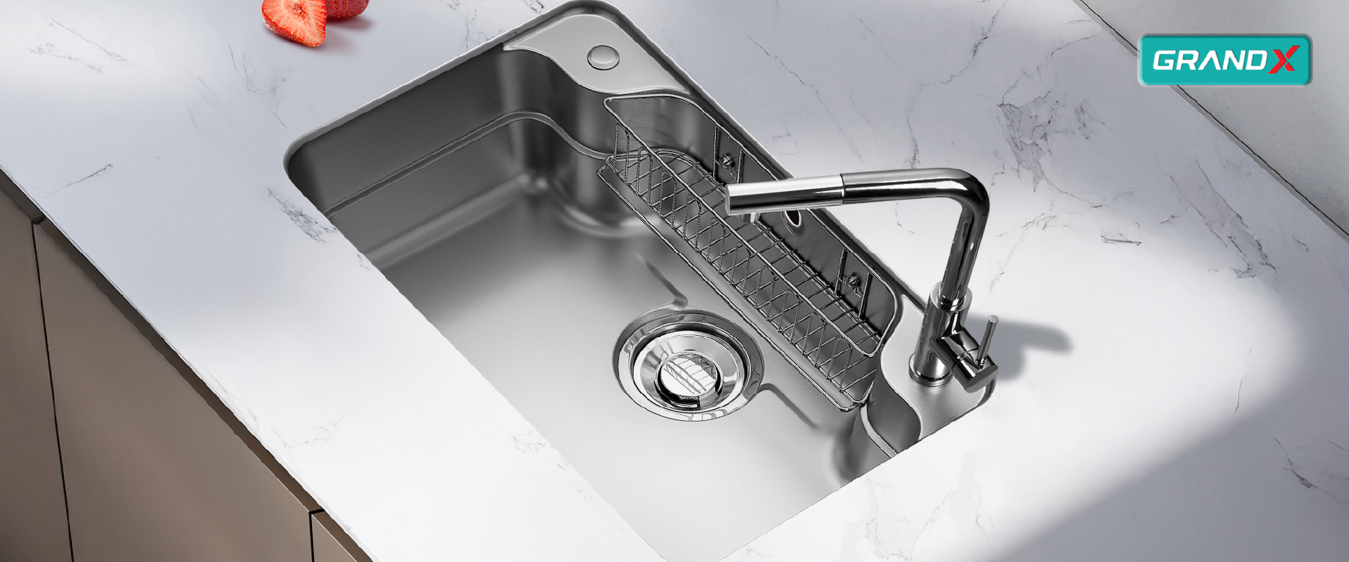 Chậu Rửa Bát Inox GrandX GX8050JP HIKARI - nhìn từ trước - Luxehouse