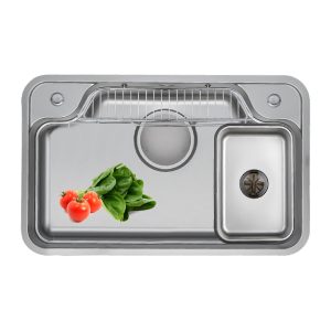 Chậu rửa bát inox GrandX GX8050JP HIKARI 1 hố – dòng Hikari cao cấp, kích thước 80×50 cm