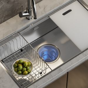 Chậu Rửa Bát Inox GrandX GX8646S SMOOTH - nhìn từ trên - Luxehouse