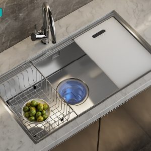 Chậu Rửa Bát Inox GrandX GX8646S SMOOTH - nhìn từ trước - Luxehouse