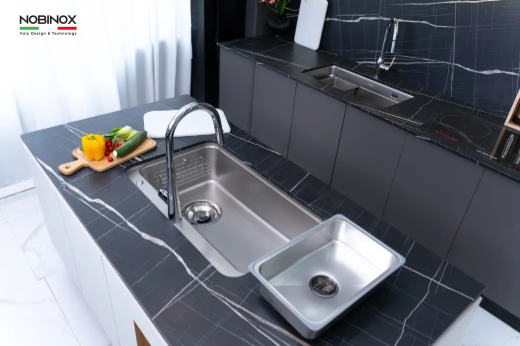 Chậu rửa 1 hố Nobinox Nova A382 – Kèm vòi rút – BH hãng - Ảnh 4