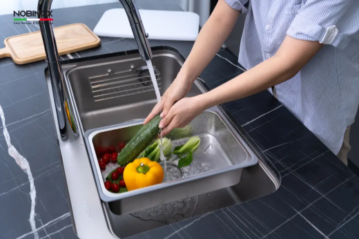 Chậu rửa 1 hố Nobinox Nova A382 – Kèm vòi rút – BH hãng - Ảnh 3