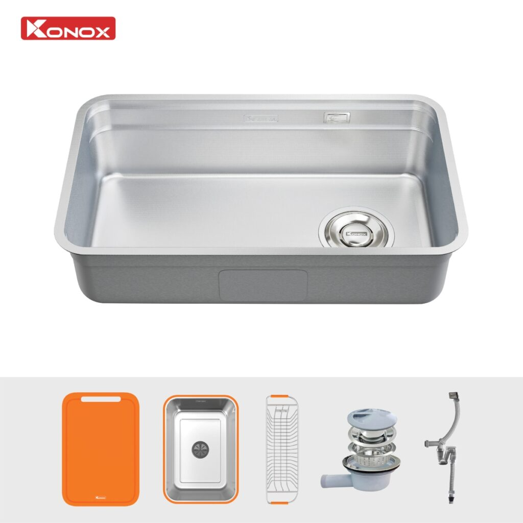 Chậu rửa bát Konox phong cách Nhật chống xước Tari Smart 8047 Chính Hãng Giá Tốt - Ảnh 12