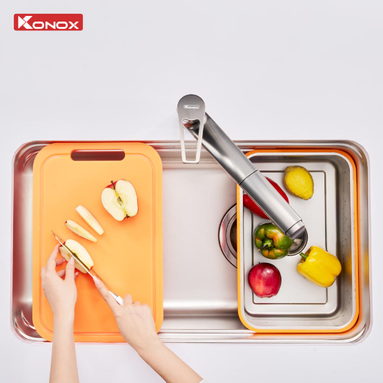 Chậu rửa bát Konox phong cách Nhật chống xước Tari Smart 8047 Chính Hãng Giá Tốt - Ảnh 11