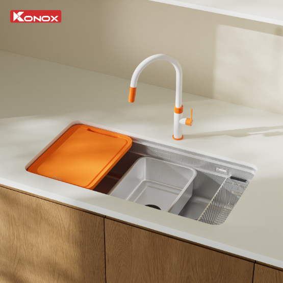 Chậu rửa bát Konox phong cách Nhật chống xước Tari Smart 8847 Chính Hãng Giá Tốt - Ảnh 9