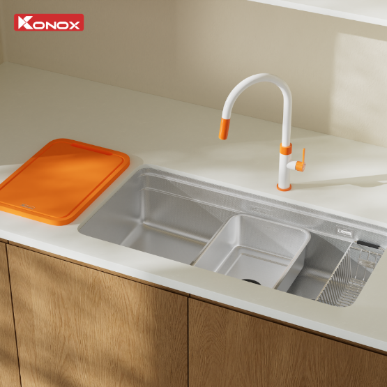 Chậu rửa bát Konox phong cách Nhật chống xước Tari Smart 8847 Chính Hãng Giá Tốt - Ảnh 8