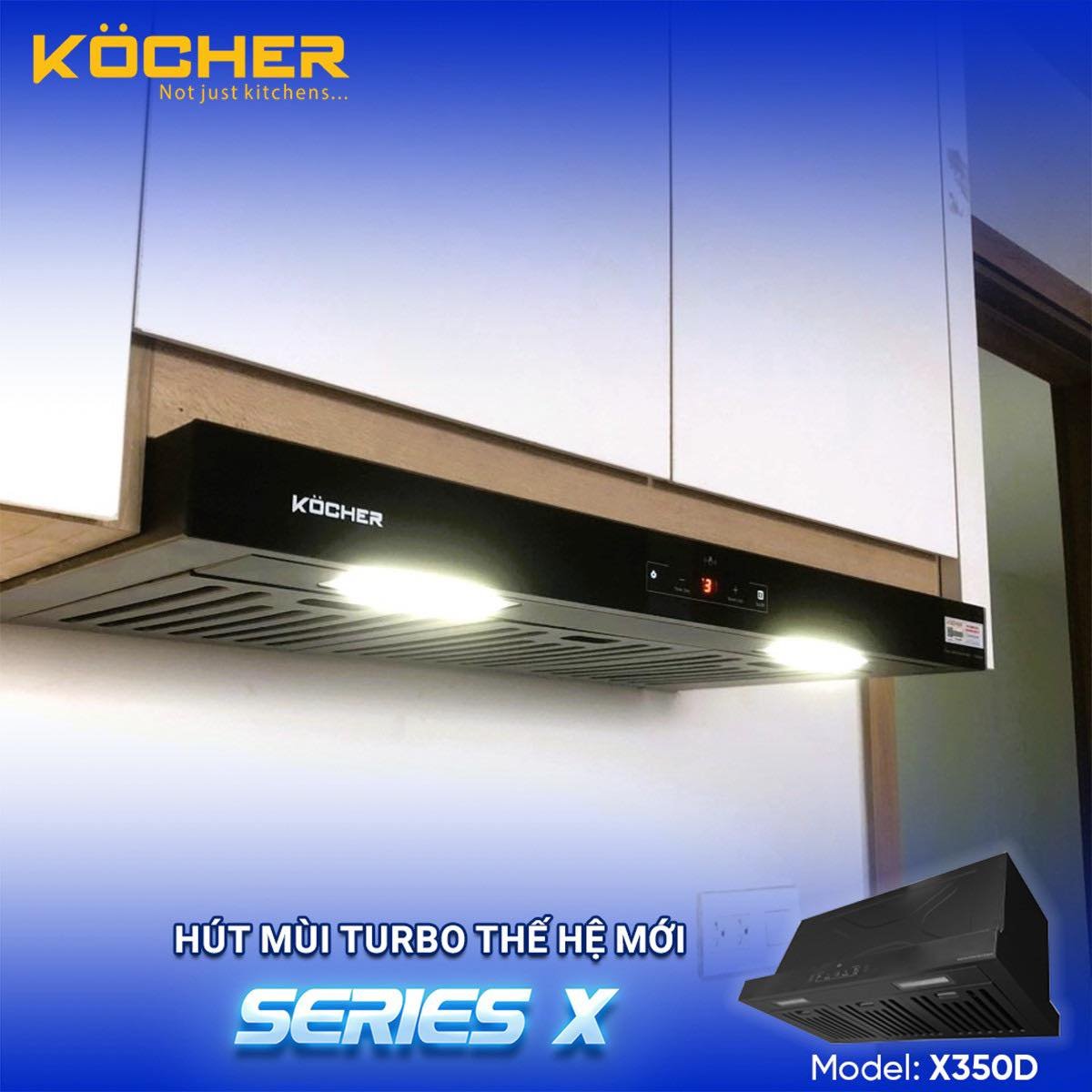 Máy Hút Mùi Kocher Turbo X-350D Chính Hãng | Công Suất Mạnh, Vận Hành Êm - Ảnh 4