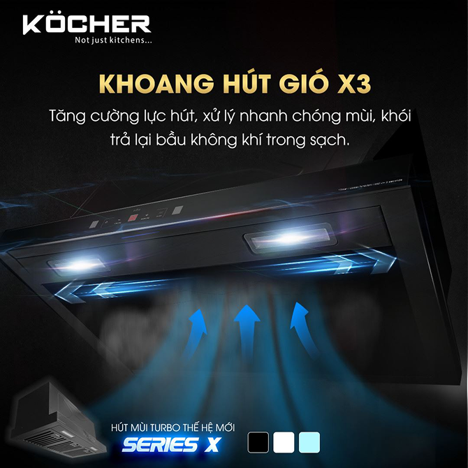 Máy Hút Mùi Kocher Turbo X-350D Chính Hãng | Công Suất Mạnh, Vận Hành Êm - Ảnh 6