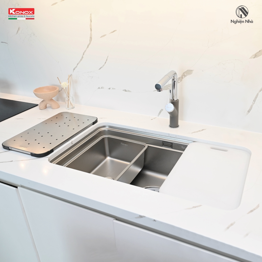 Chậu rửa bát chống xước Workstation Sink Dekor 8347SU - Ảnh 6