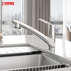 Vòi rửa bát dây rút KONOX Kira Chrome Chính hãng