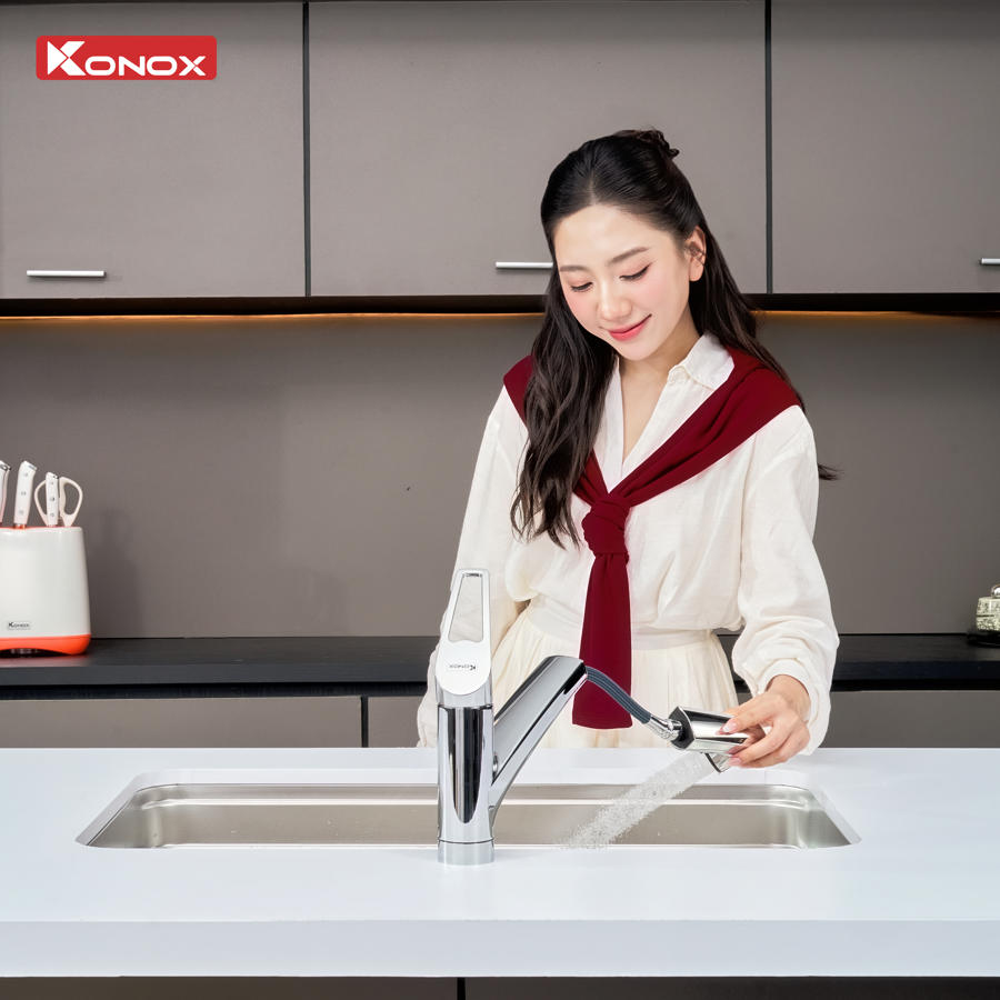 Vòi rửa bát dây rút KONOX Kira Chrome Chính hãng - Ảnh 3