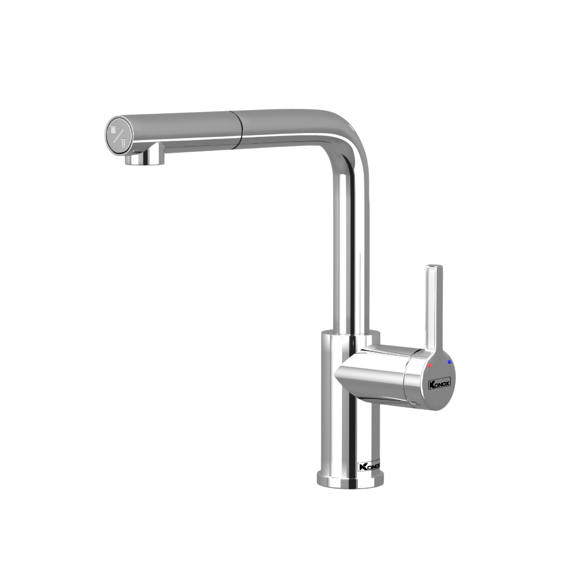 Vòi rửa bát dây rút KONOX Lumo Smart Chrome Chính hãng