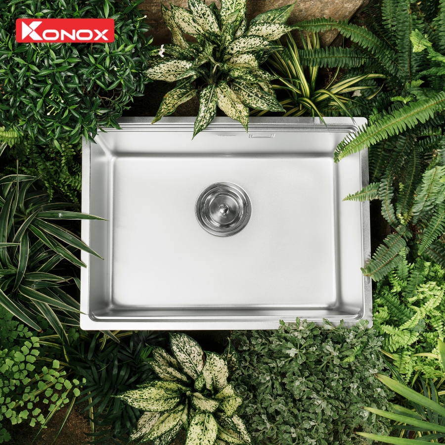 Chậu rửa bát bề mặt mịn Konox Tari 6448SM Chính hãng giá tốt - Ảnh 4