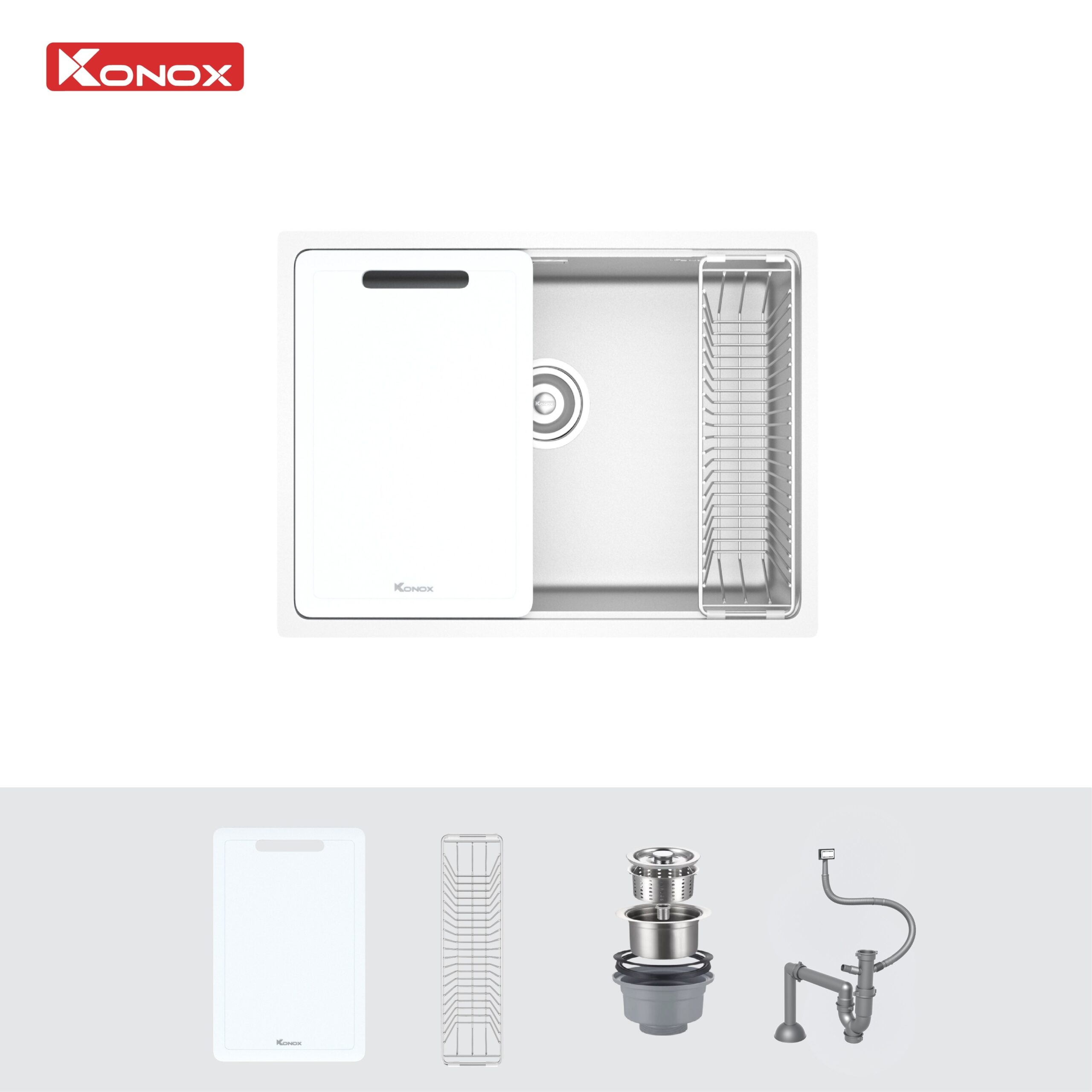 Chậu rửa bát bề mặt mịn Konox Tari 6448SM Chính hãng giá tốt - Ảnh 3